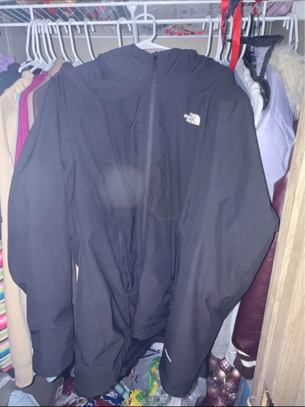 Plus size North Face Black Hooded Rain Jacket